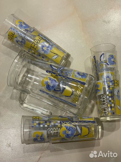 Кувшин стеклянный и 6 стаканов