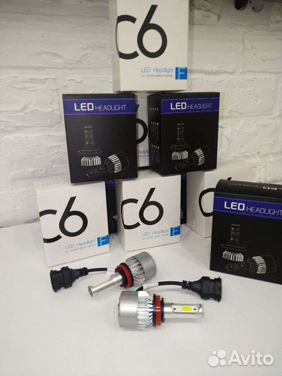 Светодиодные лампы c6, s2. H1, H4, H7, HB3,HB4,H11