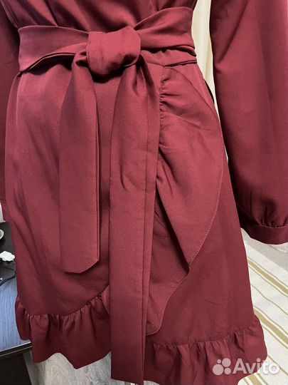 Платье женское бордовое
