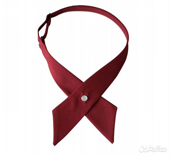 Галстук галочка школьный бордовый для девочки