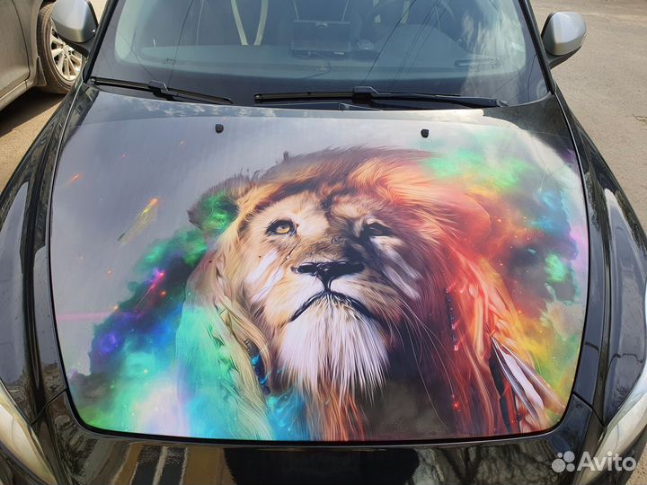 Капот на Volvo C30 винилография /чёрный цвет 019