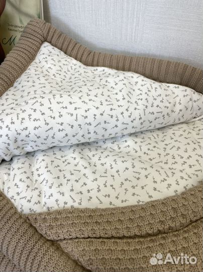 Кремовый конверт-плед loom