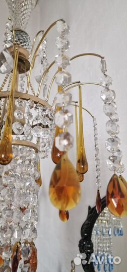 Хрустальная винтажная люстра. Чехия