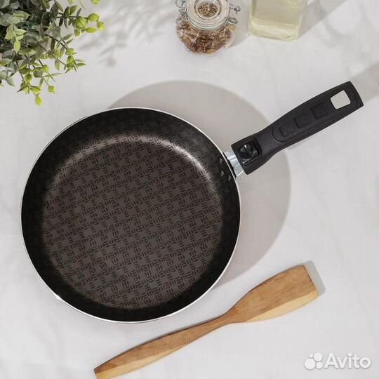 Сковорода 'Альфа', d22 см, съёмная ручка, стеклянн