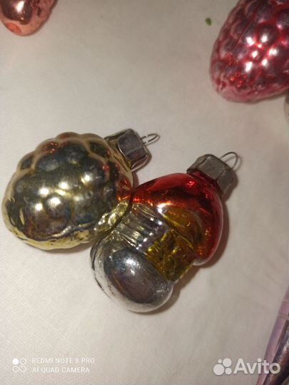 Ёлочные игрушки СССР стекло