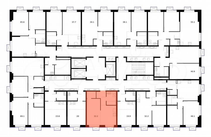 1-к. квартира, 32,2 м², 16/21 эт.