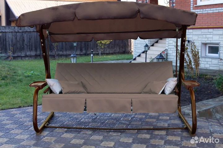 Тент для качелей 195х115 см коричневый
