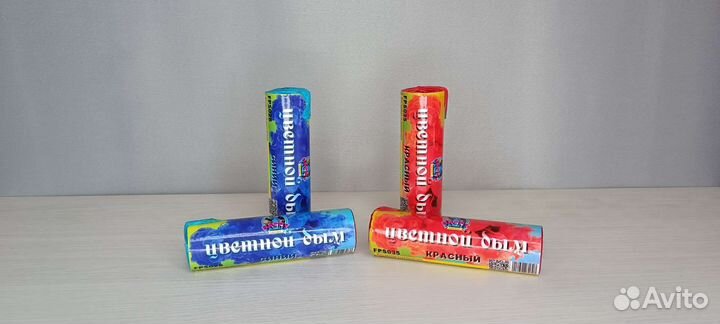 Фонтан Цветной Дым Красный Синий