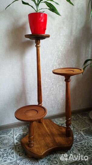 Подставка для цветов, натуральное дерево