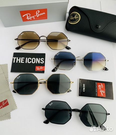 Солнцезащитные очки ray ban octagon черные