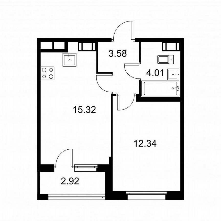 1-к. квартира, 36,7 м², 8/9 эт.