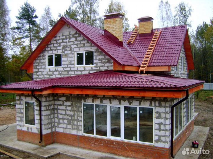 Бригада:фундамент кладка Кровля фасад