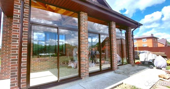 Веранда балкон крыльцо остекление дома