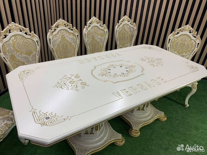 Стол Голд Мраморный и стулья