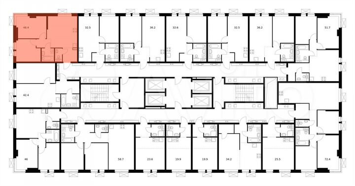 2-к. квартира, 48,4 м², 12/33 эт.