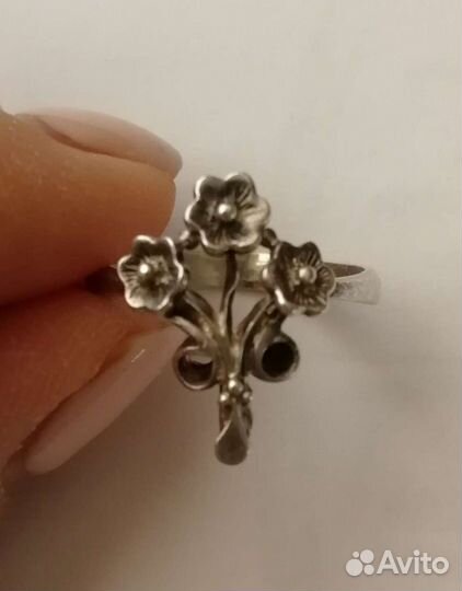 Серебряное кольцо, 18 размер