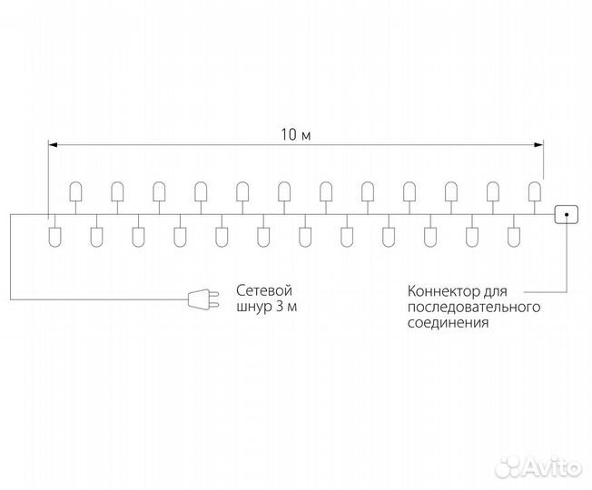 Электрогирлянда универсальная Eurosvet a044070 Нит