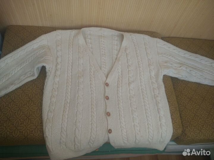 Вязаная кофта, ручная вязка, р54-56