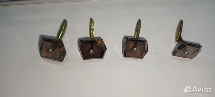 Запонки СССР. С натуральным камнем. Винтаж