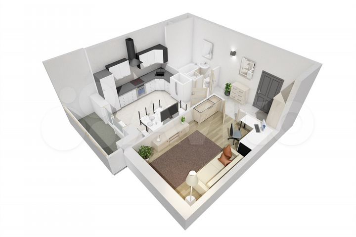 1-к. квартира, 40,3 м², 3/12 эт.