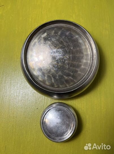 Сахарница и солонка, серебро 875 пробы, СССР