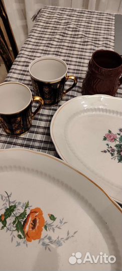 Фарфоровая посуда СССР цветное стекло