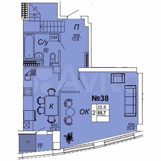 2-к. квартира, 119,9 м², 9/10 эт.