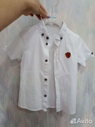 Рубашка белая для мальчика 98-104