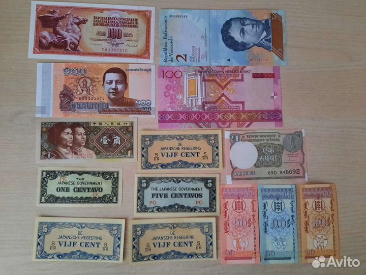 Большой выбор иностранных банкнот