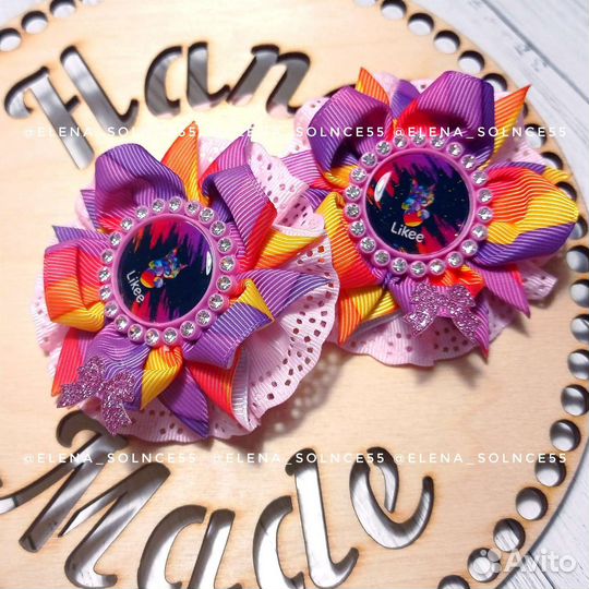 Резиночка для волос/ Бантик ручной работы