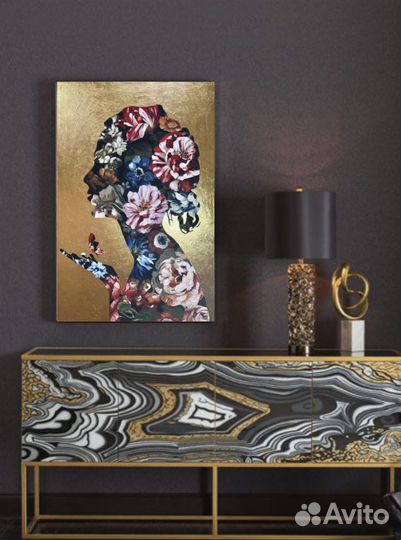 Картина маслом девушка с розой