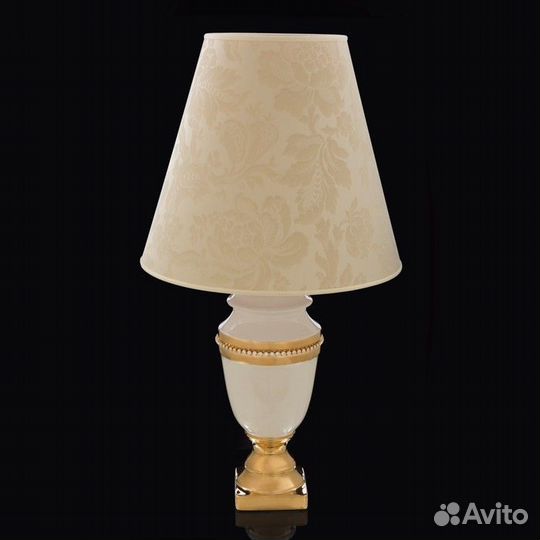 Лампа 'Мозель',белая с золотом, керамика, 16x16xh3