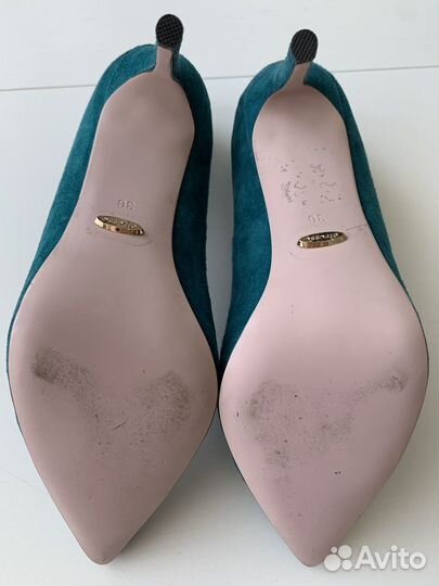 Туфли лодочки замшевые 36