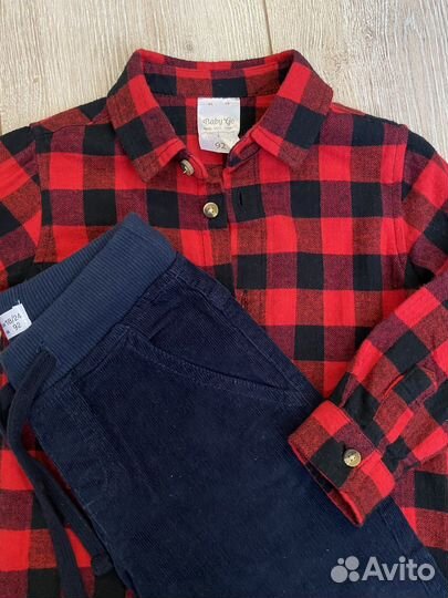 Рубашка и брюки вельветовые 92