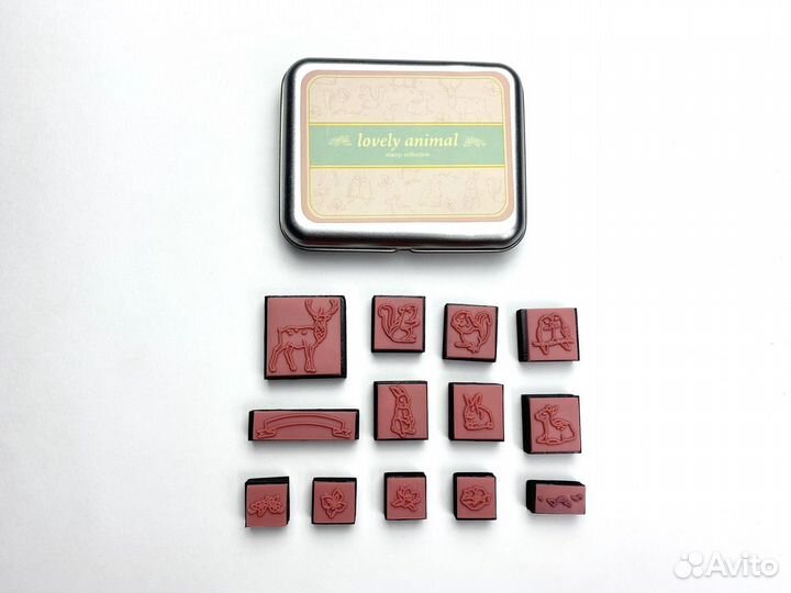 Набор штампов в коробочке с краской