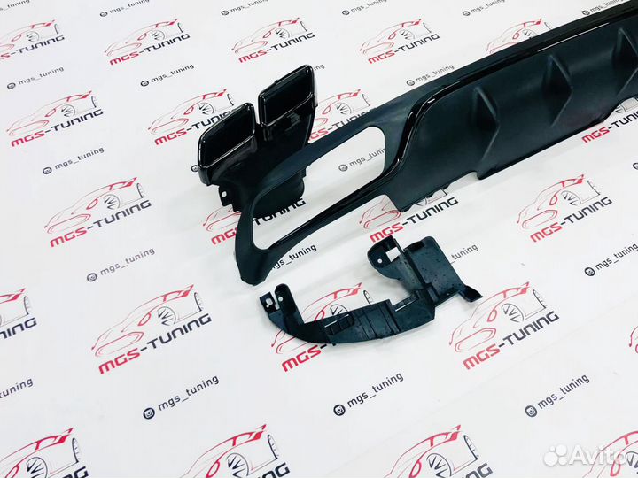 Диффузор с насадками E63 не AMG Пакет Black w213