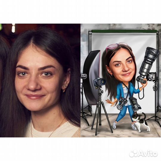 Дрим арт, печать на холсте, портрет по фото, шаржи