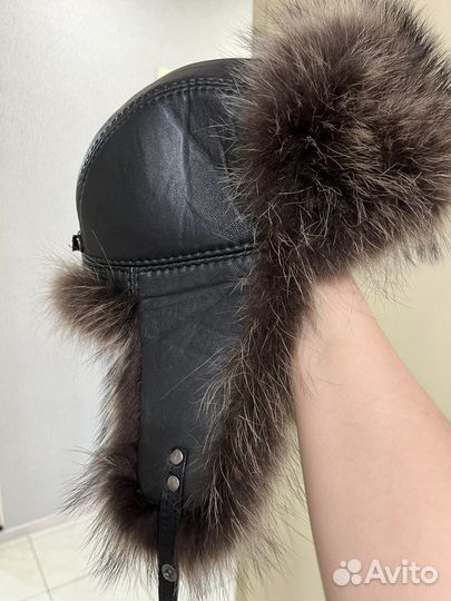 Норковая шапка мужская ушанка