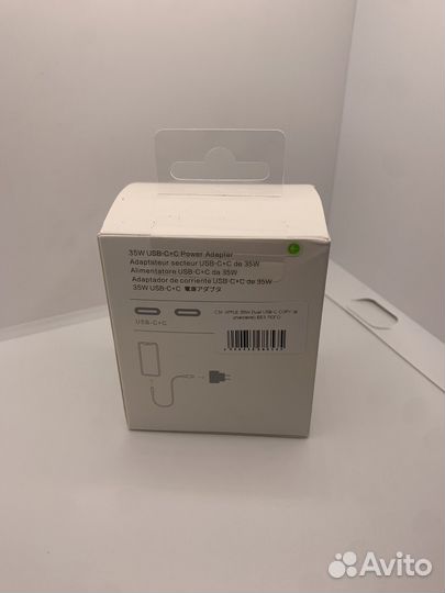 Блок питания apple 35w usb c x2 копия