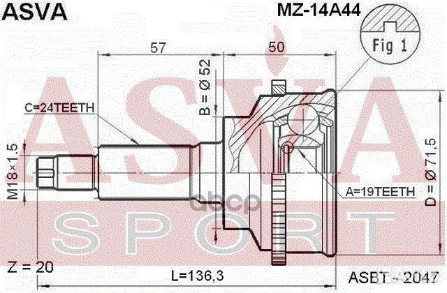 ШРУС внешний перед MZ14A44 asva