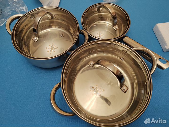 Набор кастрюль с крышками Inhouse Zoe 6 предметов