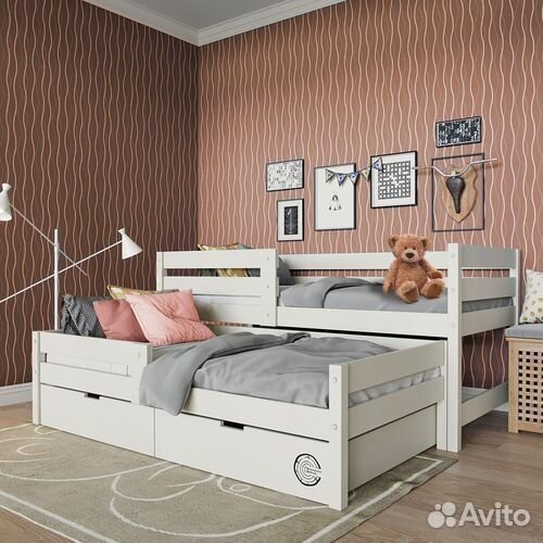 Кроватка из массива для малыша матрешка выдвижная