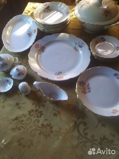 Остатки столового сервиза Мейсенский букет Дулёво