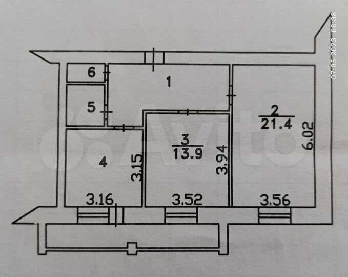 2-к. квартира, 60,2 м², 4/4 эт.