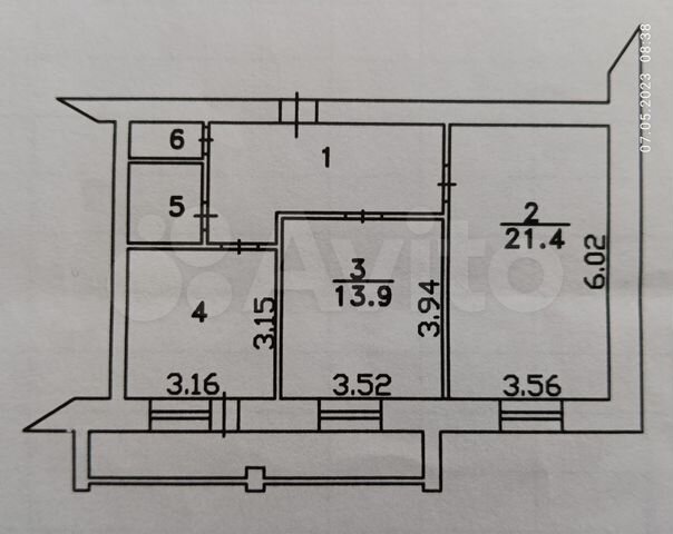 2-к. квартира, 60,2 м², 4/4 эт.