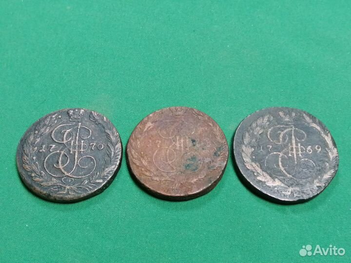 5 копеек Екатерина 2 медь, оригинал