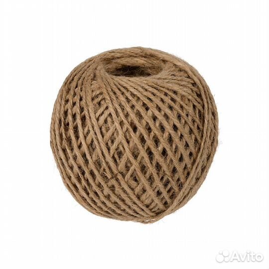 Шпагат джутовый 50 метров для рукоделия, упаковки
