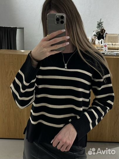Свитер в полоску zara