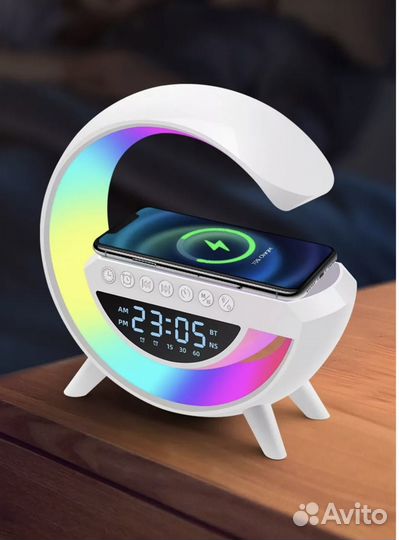 Умная колонка ночник с беспроводной зарядкой