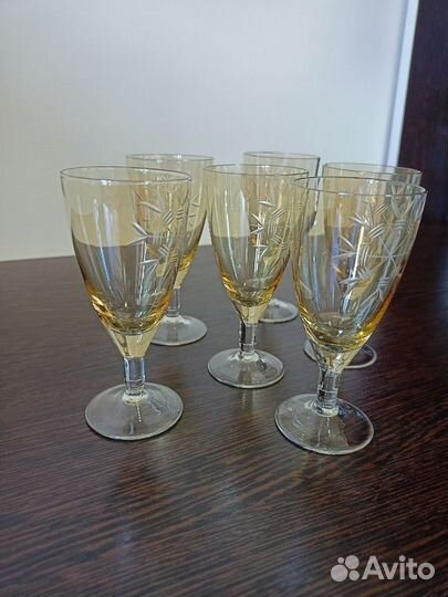 Фужеры, бокалы, цветное стекло. СССР